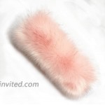 FHQHTH Faux Fur Headband with Elastic for Women Fuzzy Winter Earwarmer Ski Cold Earmuff [Pink] at Women’s Clothing store