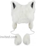 Fox Fur Earmuff Winter Hats for Women Girls Thermal Fluffy Furry Fur Ear Warmers Earflap Outdoor Running Motorcycling Snow Skiing Cap Insulated Cold Weather Headbands Party Costume Gift White at Women’s Clothing store