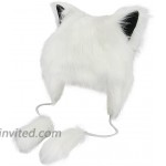 Fox Fur Earmuff Winter Hats for Women Girls Thermal Fluffy Furry Fur Ear Warmers Earflap Outdoor Running Motorcycling Snow Skiing Cap Insulated Cold Weather Headbands Party Costume Gift White at Women’s Clothing store