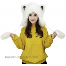 Fox Fur Earmuff Winter Hats for Women Girls Thermal Fluffy Furry Fur Ear Warmers Earflap Outdoor Running Motorcycling Snow Skiing Cap Insulated Cold Weather Headbands Party Costume Gift White at  Women’s Clothing store