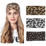 Gangel Leopard Winter Headband Warm Knit Hairband Fashion Twist Turban Crochet Head Wraps Leopard Hair Accessories for Christmas Stocking Gifts for Women and GirlsPack of 3 at Women’s Clothing store