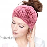 Handmade Crochet Flower Headwrap Knit Headband Women Warmer Ear Wool Wide Turban Hairband Bandage