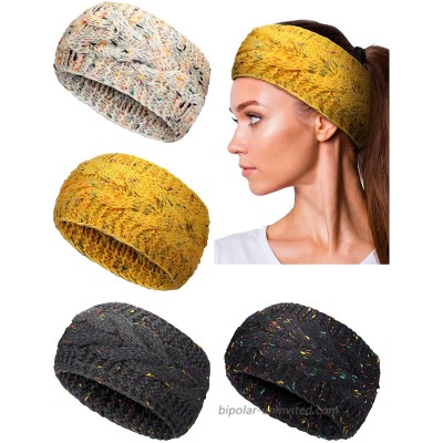 Knit Crochet Headband Winter Warm Head Wrap Ear Warmers Headband for Women Girls Style Set 5 4 Pieces