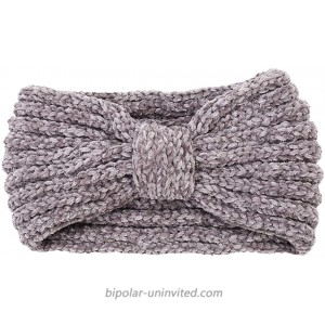 Knitted Headbands Winter Warm Ear Warmers Vintage Bow Headbands Chunky Twist Crochet Head Wraps for Women Bow-knot Grey at  Women’s Clothing store