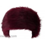 LETHMIK Women's Faux Fur Headband Winter Russian Ski Earwarmer with Fleece Lining Wine Red at Women’s Clothing store