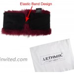 LETHMIK Women's Faux Fur Headband Winter Russian Ski Earwarmer with Fleece Lining Wine Red at Women’s Clothing store