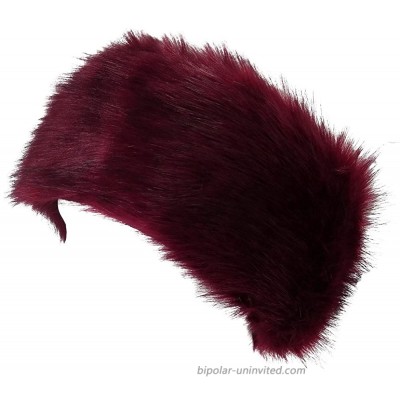 LETHMIK Women's Faux Fur Headband Winter Russian Ski Earwarmer with Fleece Lining Wine Red at  Women’s Clothing store