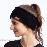 LULULAND Women Winter Fall Warm Headband|Light Soft Hair Band|Horizontal Rope Pattern|Stylish Outdoor Urban Headband Black