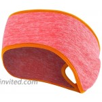 PAIRFORMANCE Women Ponytail Headband Fleece Colors Ear Wind Cold Protector Orange