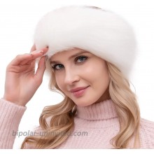 Womens Faux Fur Headband with Elastic Earwarmer Earmuff for winter cold weather White at  Women’s Clothing store