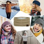 Womens Winter Ear Warmer Fashion Sport Hairband Stretch Fuzzy Cable Cute Hair Accessories Casual Knotted Headbands for Women Fleece Lined Head Wrap Headband